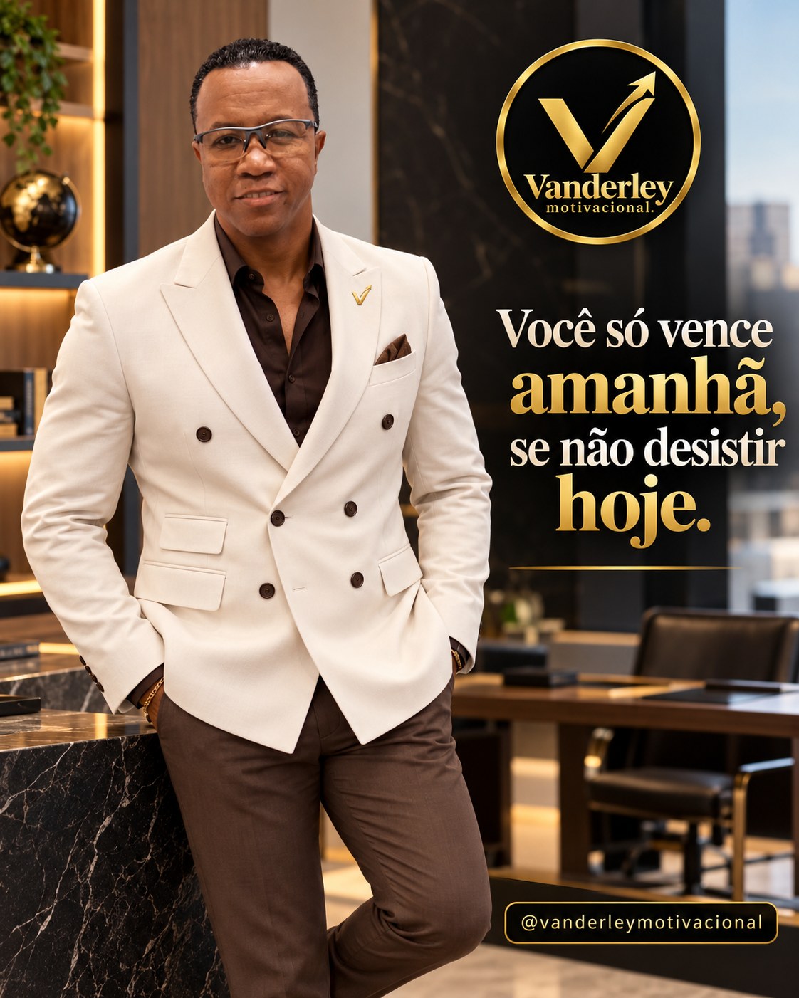Vanderley de terno bordô